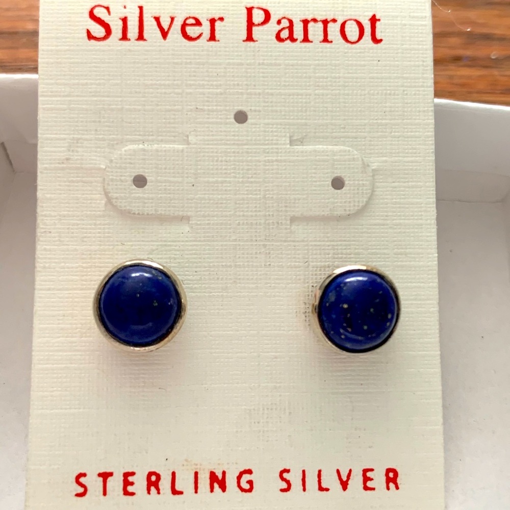 Blue Gem Stud Earrings